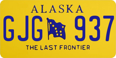 AK license plate GJG937
