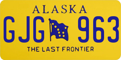 AK license plate GJG963