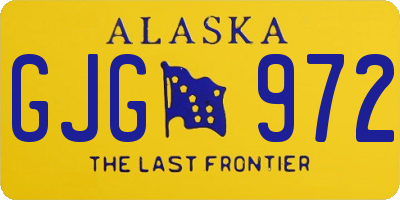 AK license plate GJG972