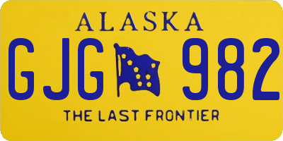 AK license plate GJG982