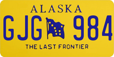 AK license plate GJG984