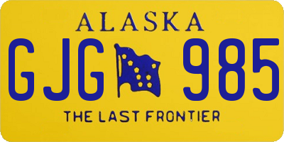 AK license plate GJG985
