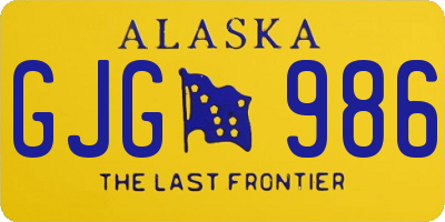 AK license plate GJG986