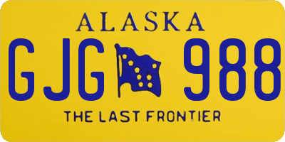 AK license plate GJG988