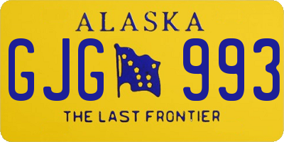 AK license plate GJG993