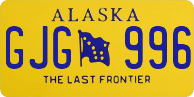 AK license plate GJG996