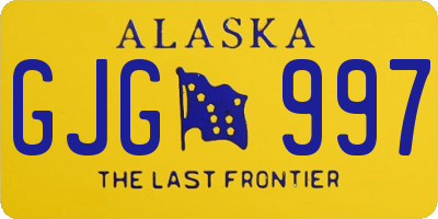 AK license plate GJG997
