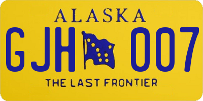 AK license plate GJH007