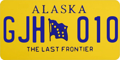 AK license plate GJH010