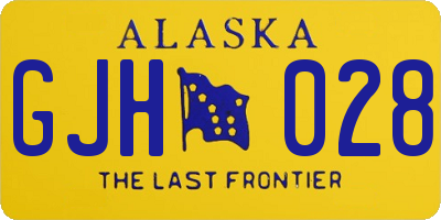 AK license plate GJH028