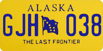 AK license plate GJH038