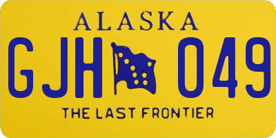 AK license plate GJH049