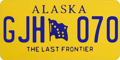 AK license plate GJH070