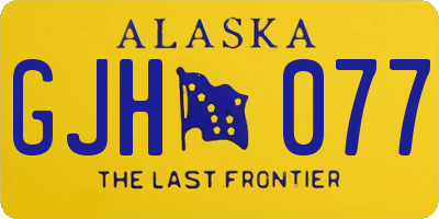 AK license plate GJH077