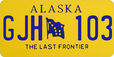 AK license plate GJH103