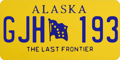 AK license plate GJH193