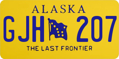 AK license plate GJH207
