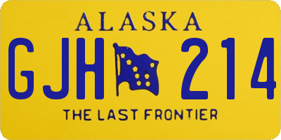 AK license plate GJH214