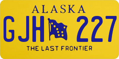 AK license plate GJH227
