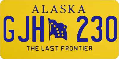 AK license plate GJH230