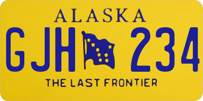 AK license plate GJH234