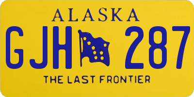 AK license plate GJH287