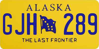 AK license plate GJH289