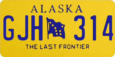 AK license plate GJH314