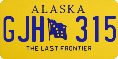 AK license plate GJH315