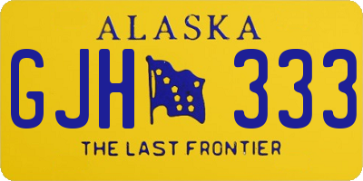 AK license plate GJH333