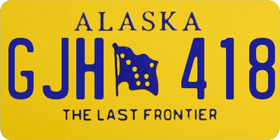 AK license plate GJH418