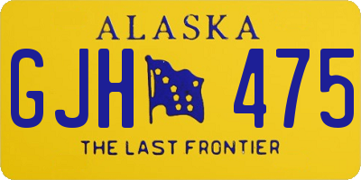 AK license plate GJH475