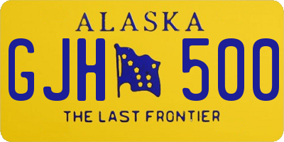 AK license plate GJH500