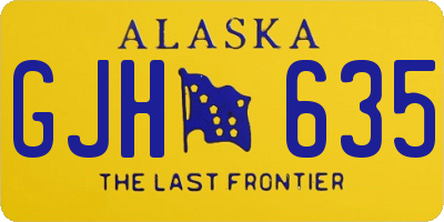 AK license plate GJH635