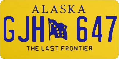 AK license plate GJH647