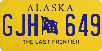 AK license plate GJH649