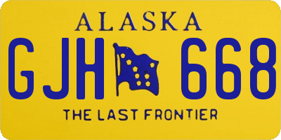 AK license plate GJH668