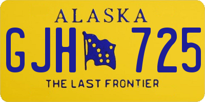 AK license plate GJH725