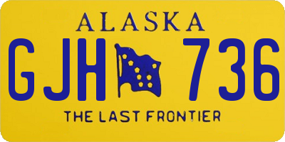 AK license plate GJH736