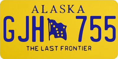 AK license plate GJH755