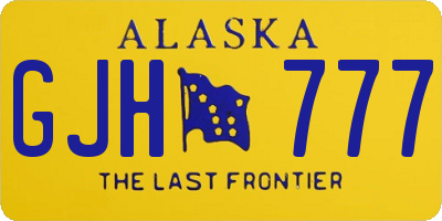 AK license plate GJH777