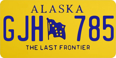 AK license plate GJH785