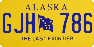 AK license plate GJH786