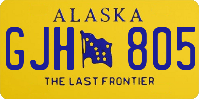 AK license plate GJH805