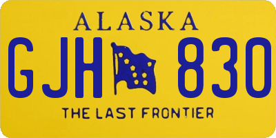 AK license plate GJH830