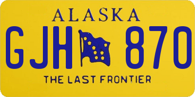 AK license plate GJH870