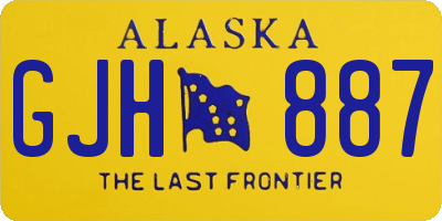 AK license plate GJH887
