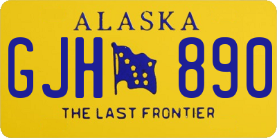 AK license plate GJH890