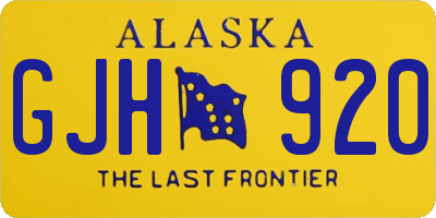 AK license plate GJH920