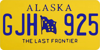 AK license plate GJH925